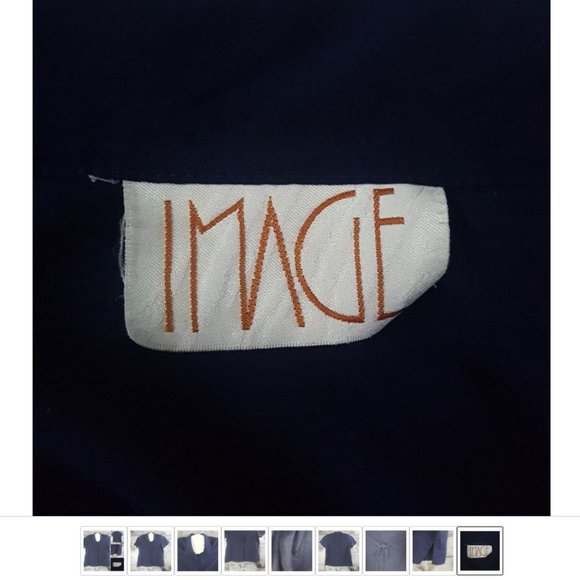 Vintage Image Women ( pit to pit is 28") Navy Blue Buttons Down Collared - Picture 7 of 7